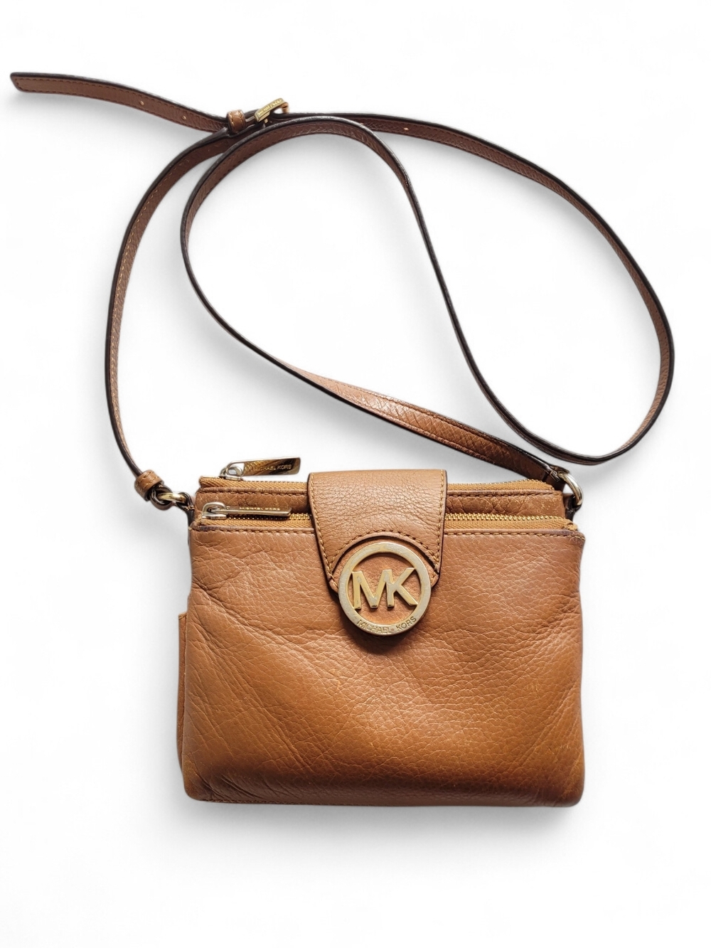 Michael Kors Fulton Small Leather Crossbody bag Tan